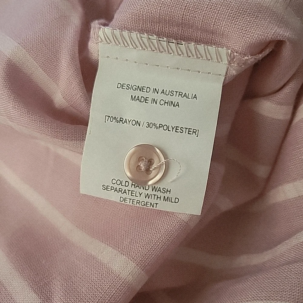 NWT Paper Heart Pink & White Striped Oversized Blouse Sz 10 - Picture 6 of 6